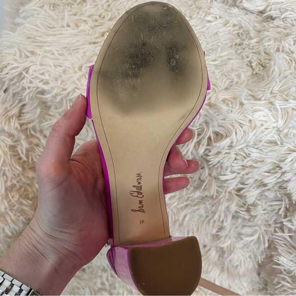 Sam Edelman Yaro Sandal in Neon Fuchsia Patent block heel size 10 ankle strap - Picture 11 of 13